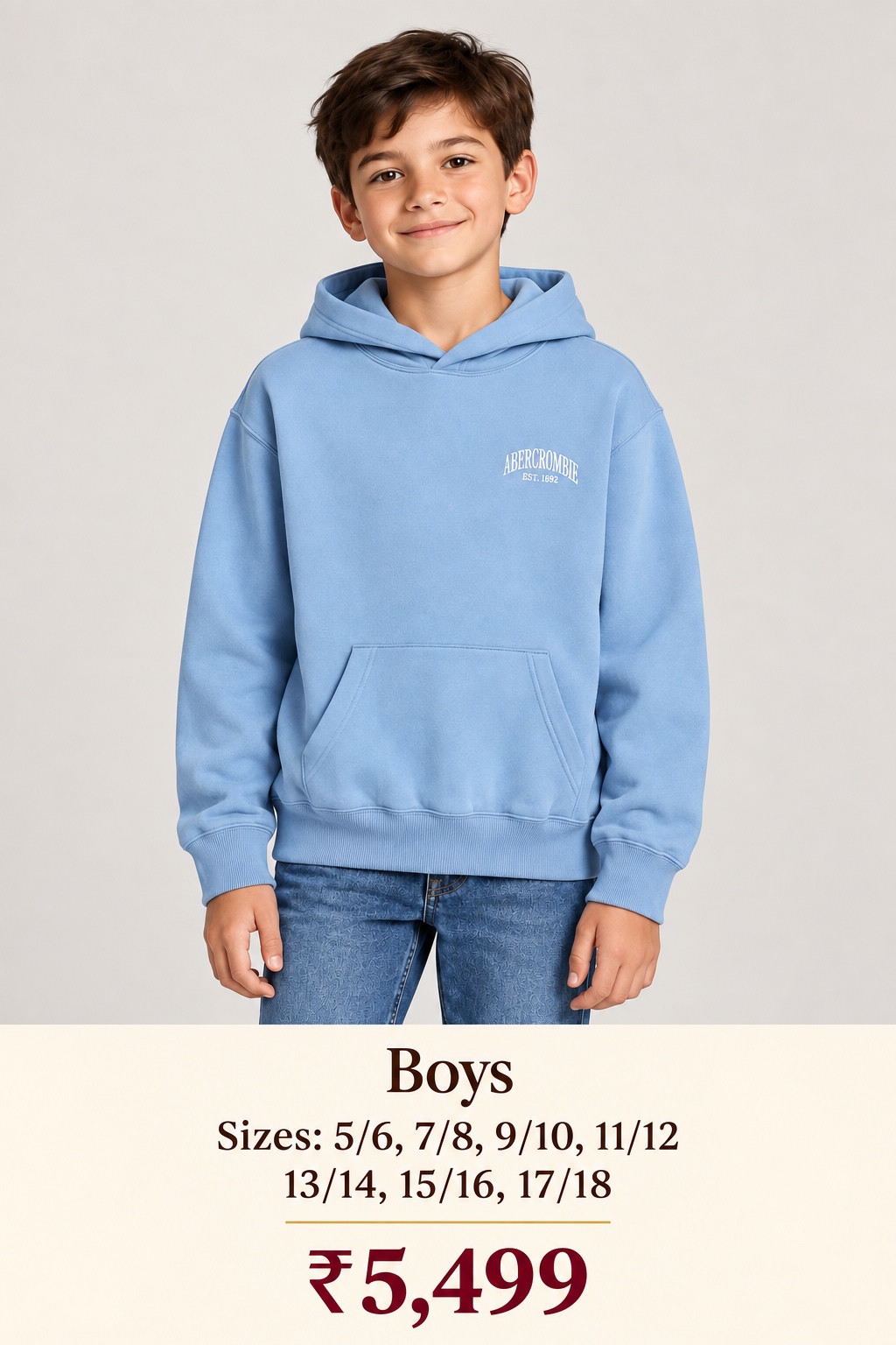 Abercrombie Kids Boys Blue Graphic Hoodie