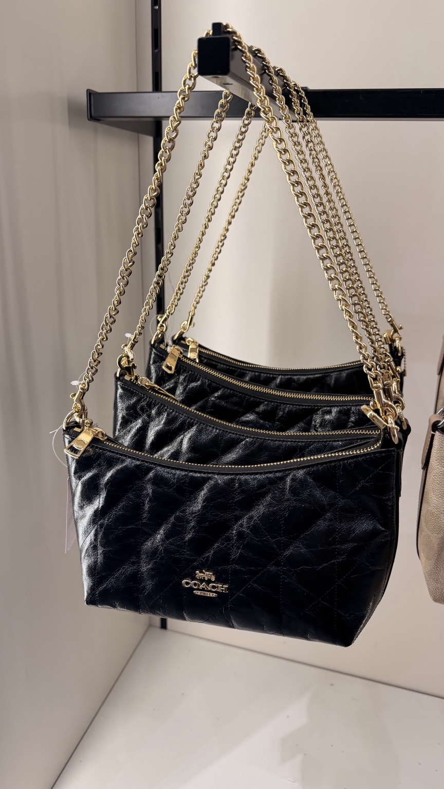 Black Quilted Chain Shoulder Bag