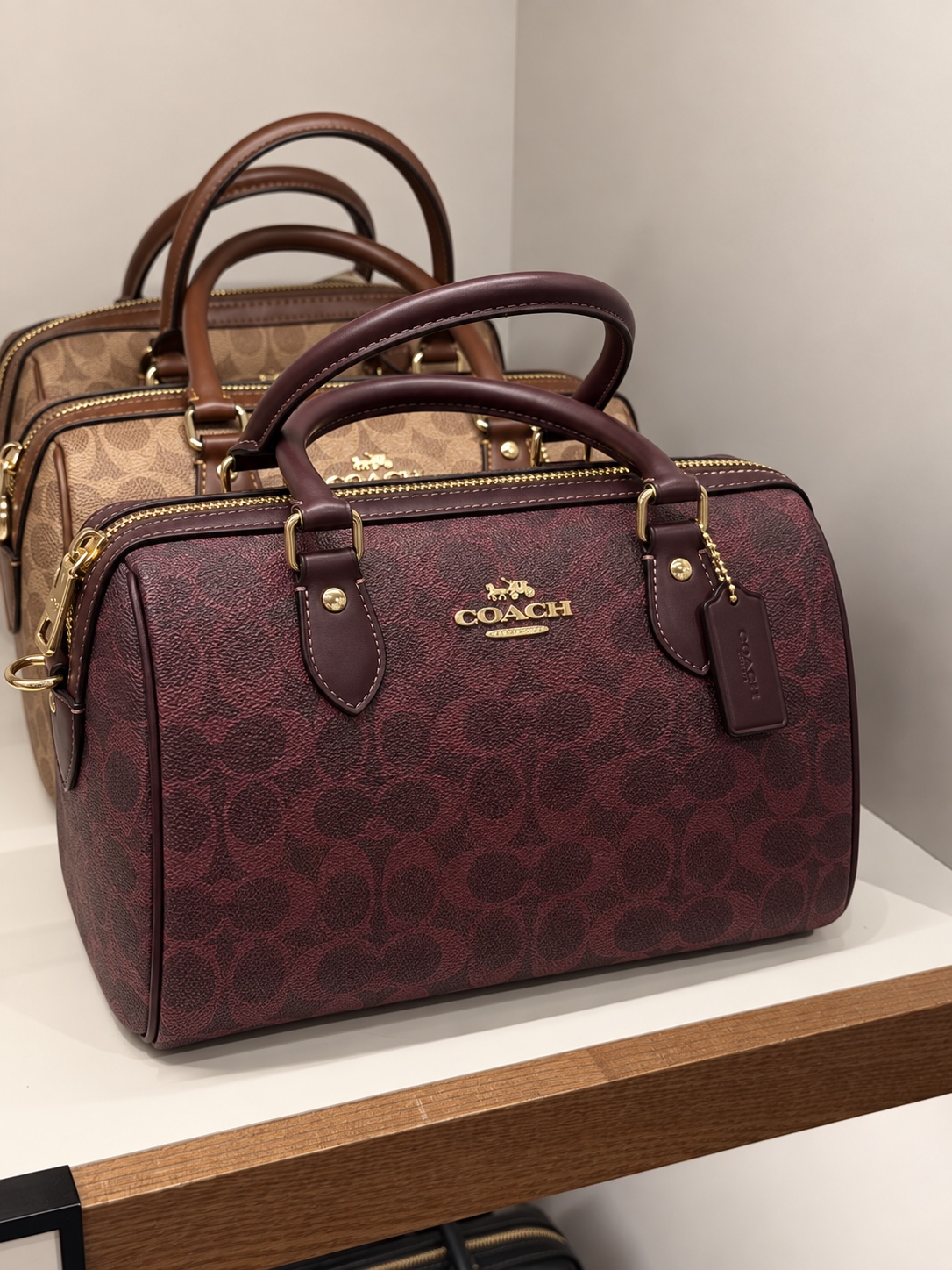Rowan Satchel Bag In Signature Canvas · Burgundy