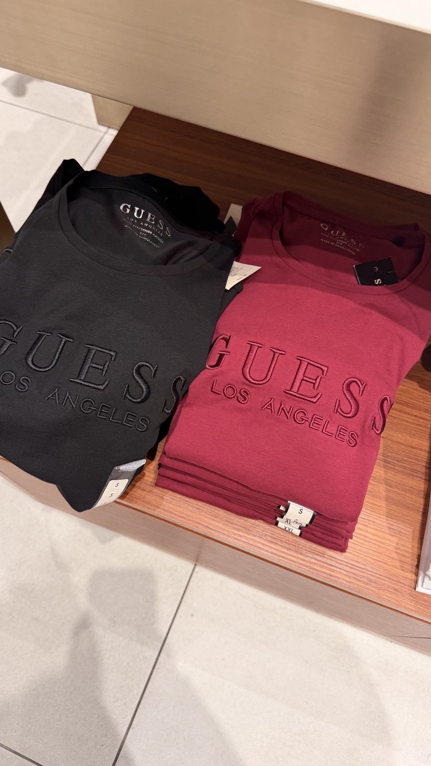Black and berry tonal GUESS tees