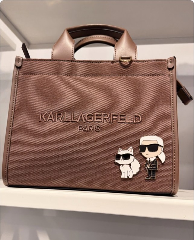 Kristina Canvas Karl Et Choupette Logo Crossbody · Chocolate