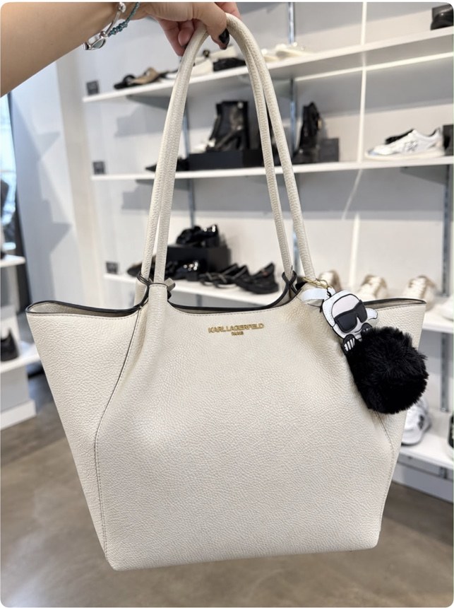 Croix Karl Pom Tote · Ivory · fits laptop