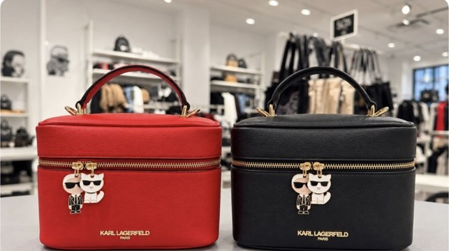 Reya Vanity Case Crossbody · Red & Black