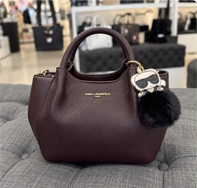 Croix Karl Pom Crossbody · Burgundy