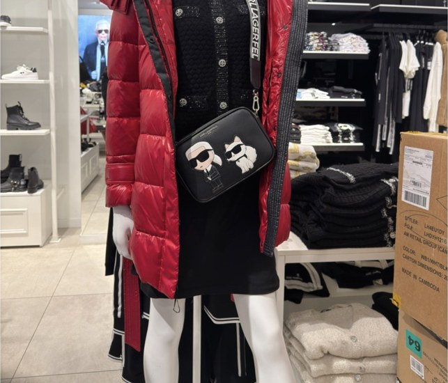 Maybelle Round Head Duo Camera Crossbody · Black · Styling View