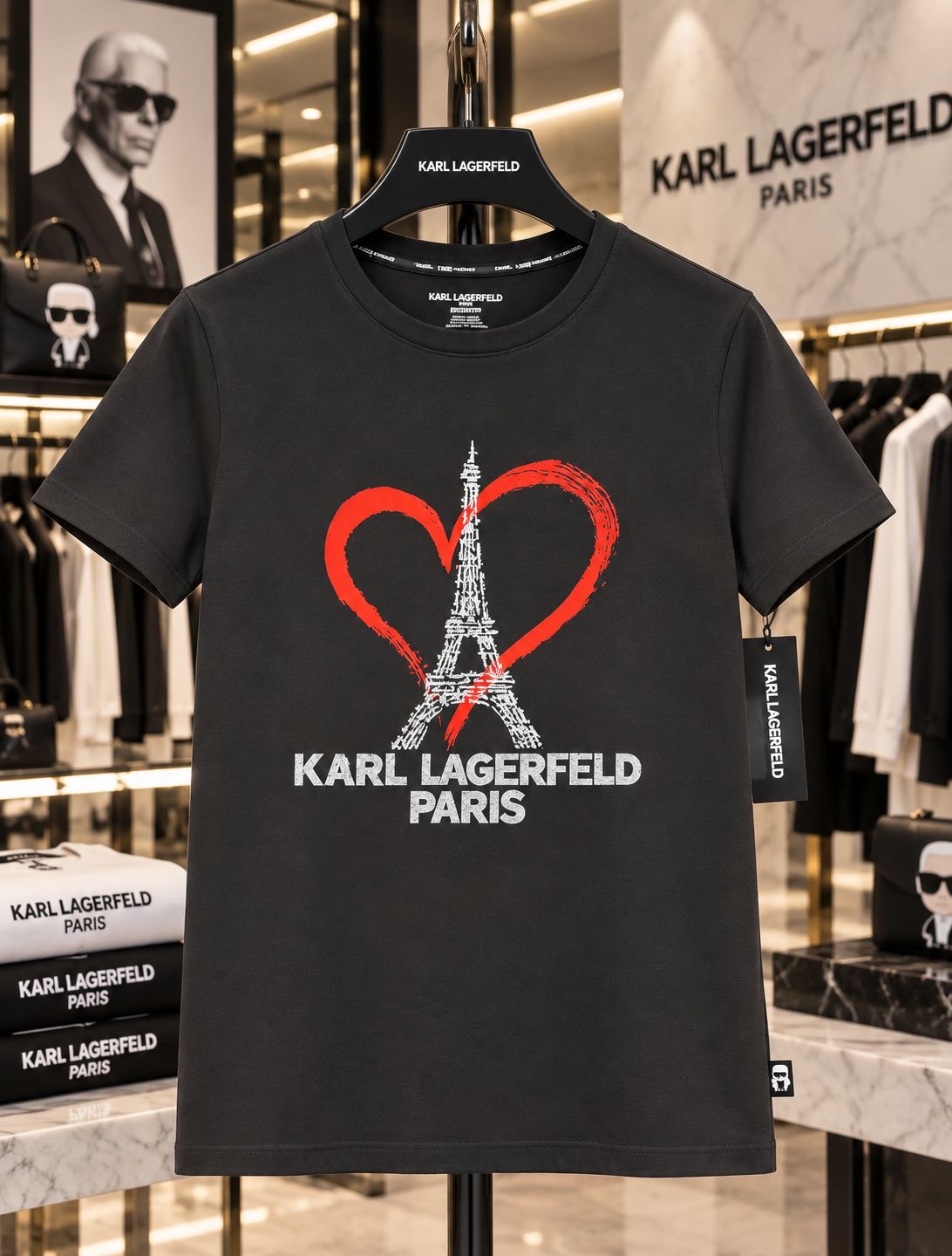 Paris Heart Crystal Graphic Tee