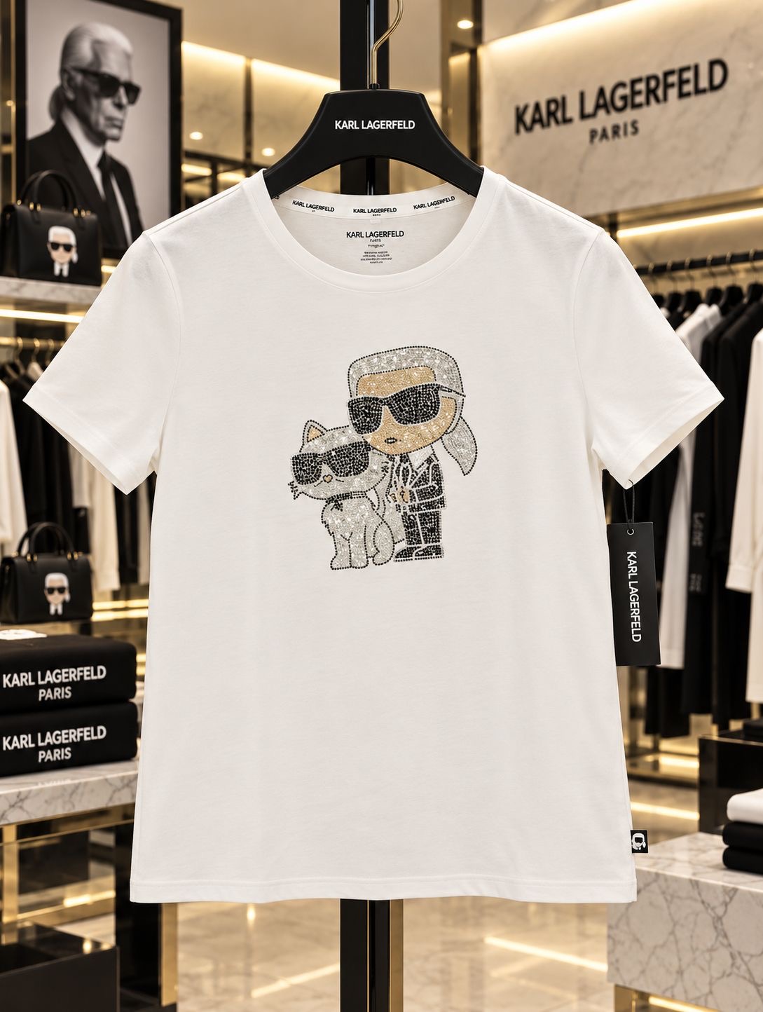 Karl Et Choupette Crystal Tee