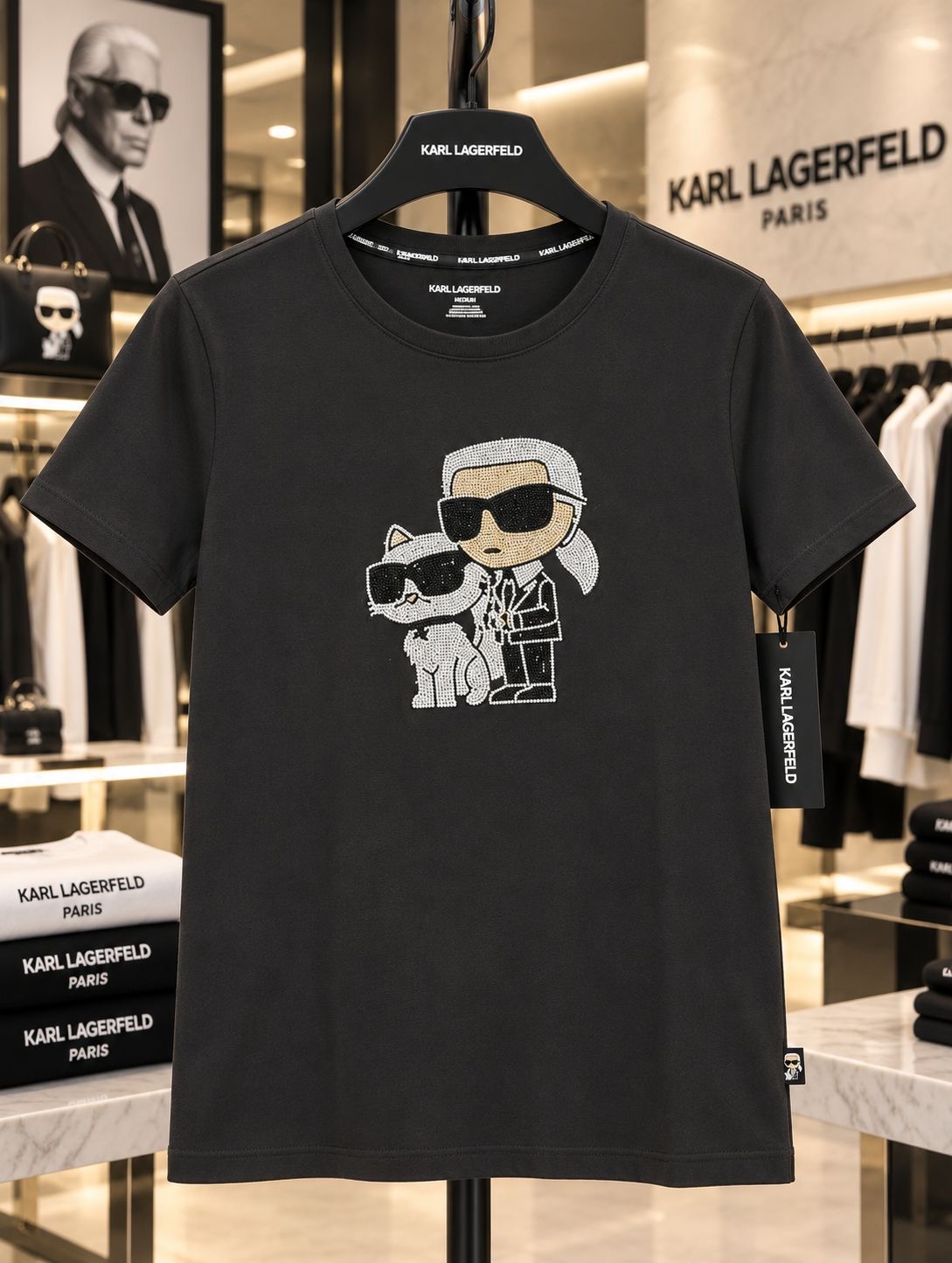 Karl Et Choupette Crystal Tee