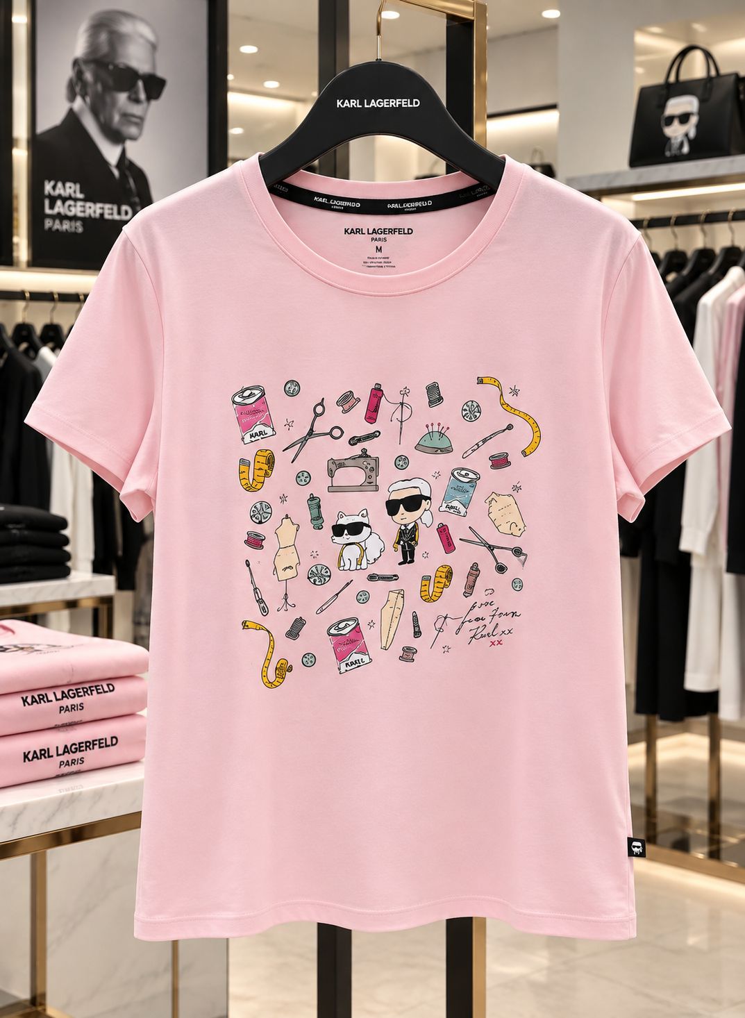 Cotton Jersey Karl Et Choupette Whimsy Tee