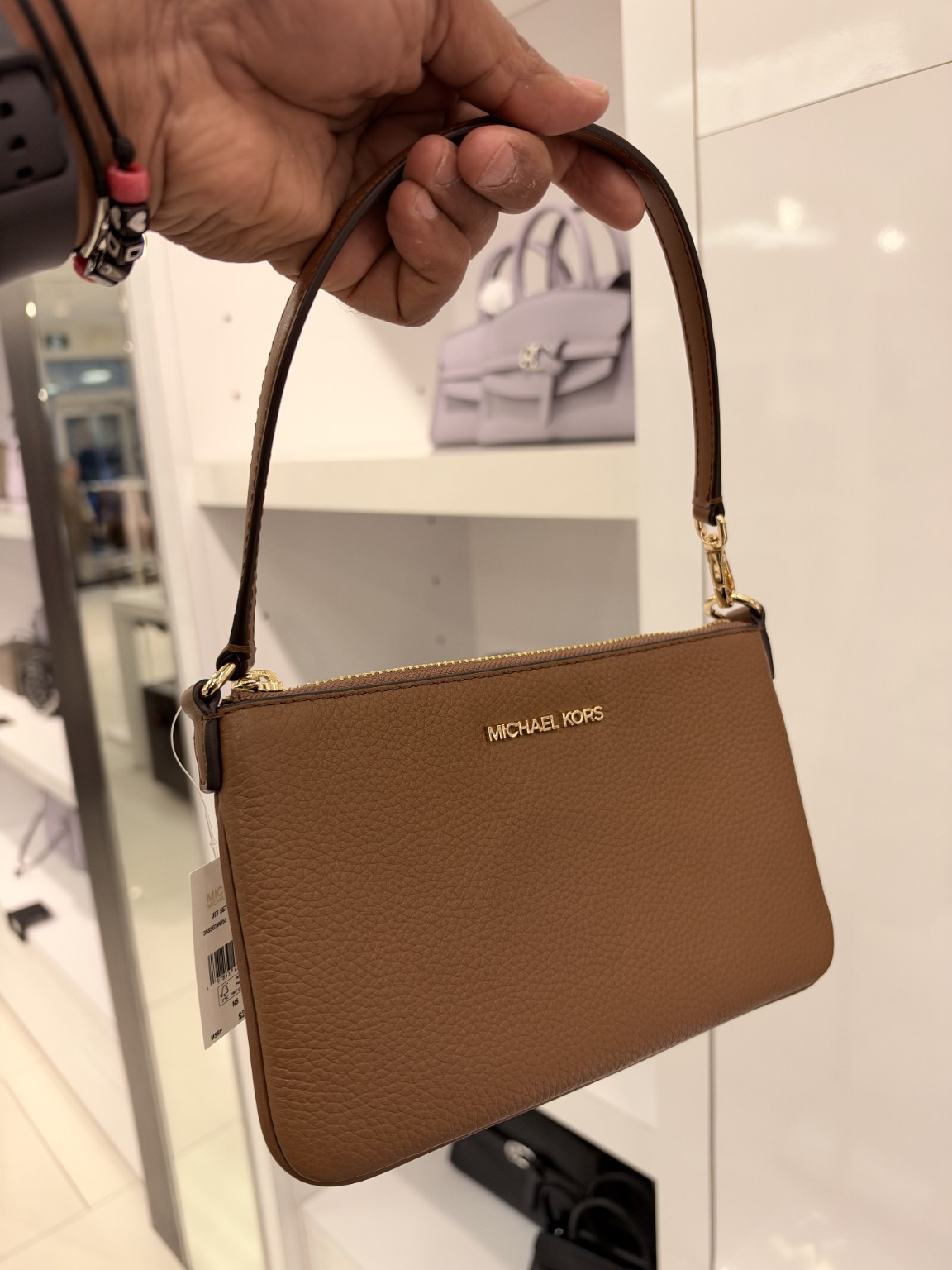 Brown Pebbled Shoulder Bag
