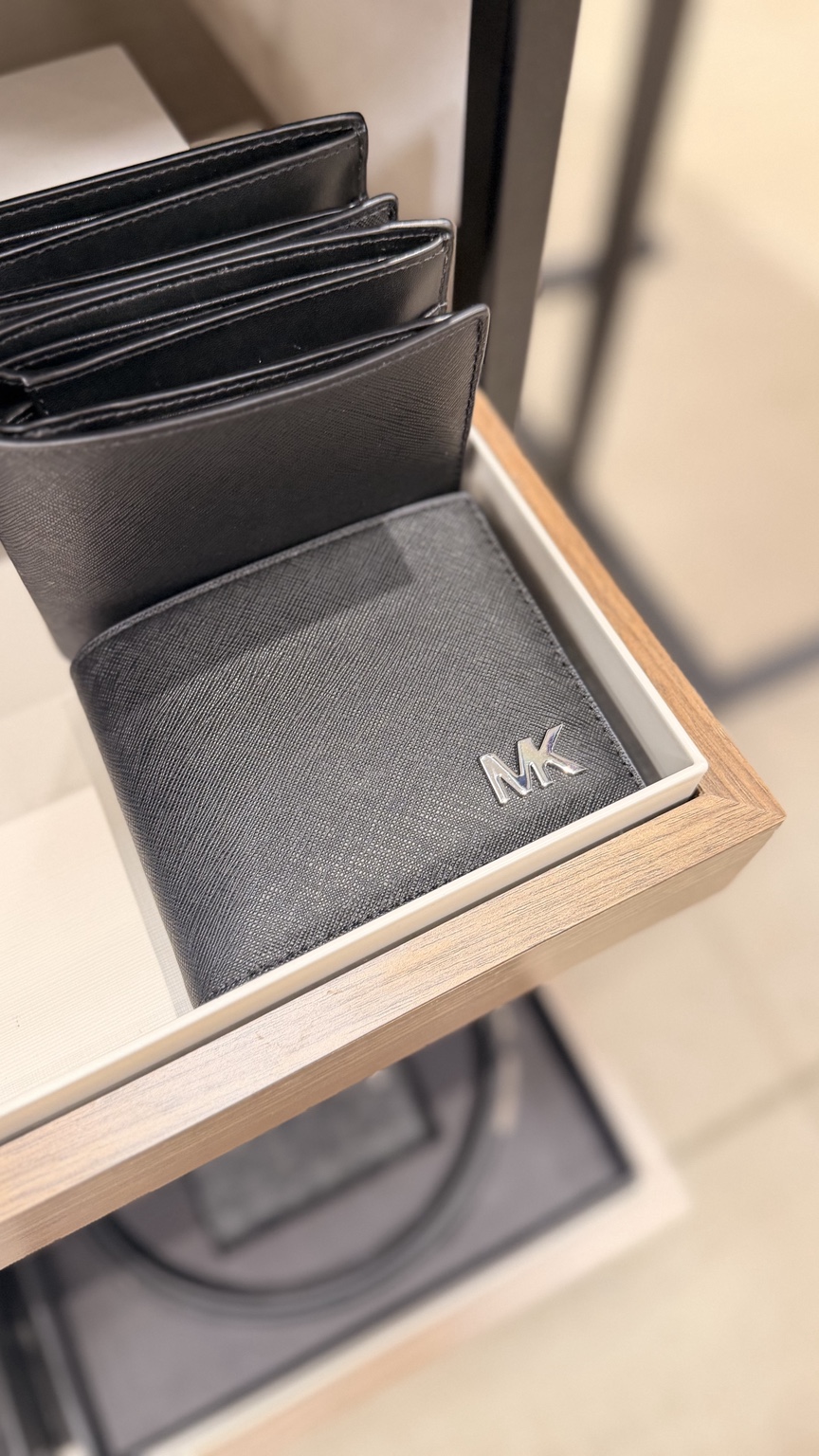 Black Saffiano MK Bifold Wallet