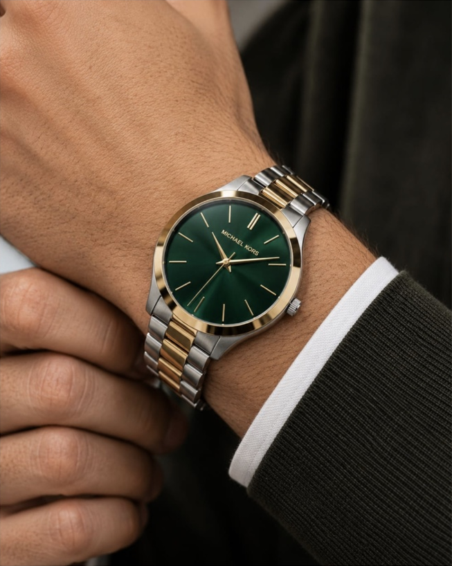 Oversized Slim Runway Two-Tone Watch
