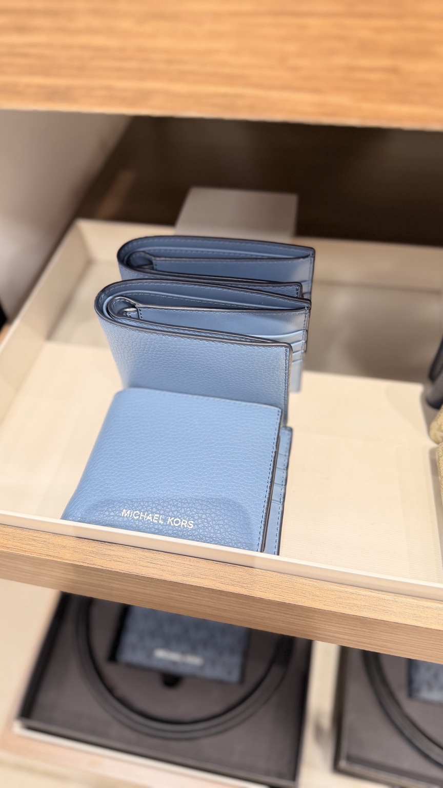 Light Blue Pebbled Bifold Wallet