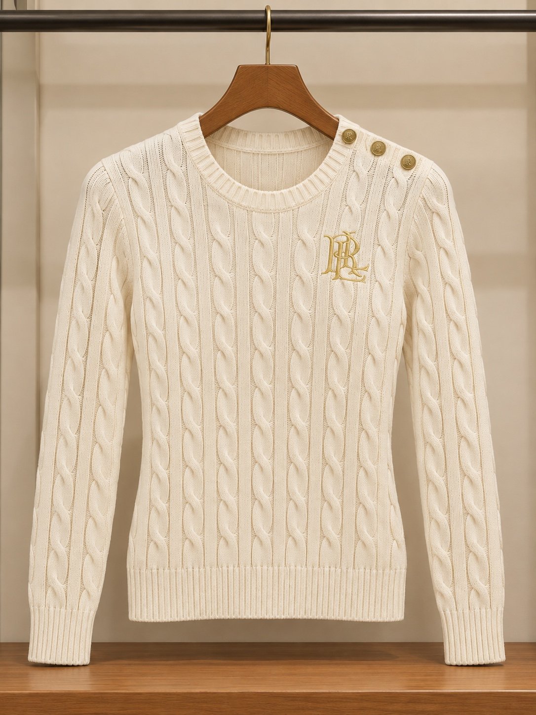 Ivory cable-knit sweater
