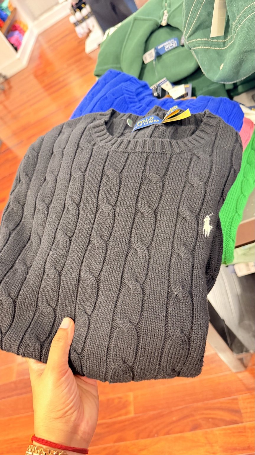 Charcoal cable-knit sweater