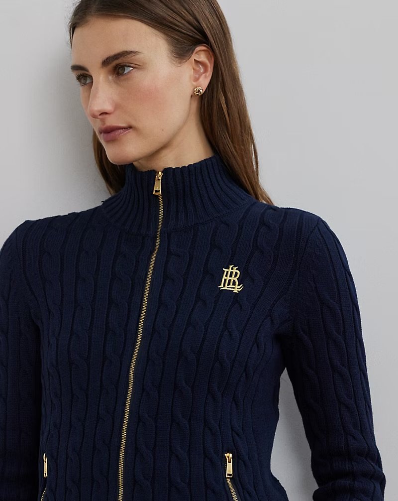 Navy zip-neck sweater