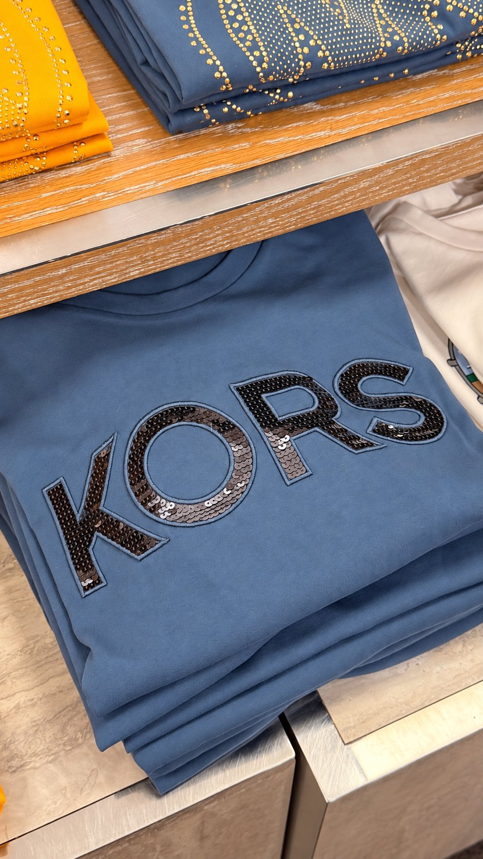 Michael Kors Sequined Logo Cotton T-Shirt
