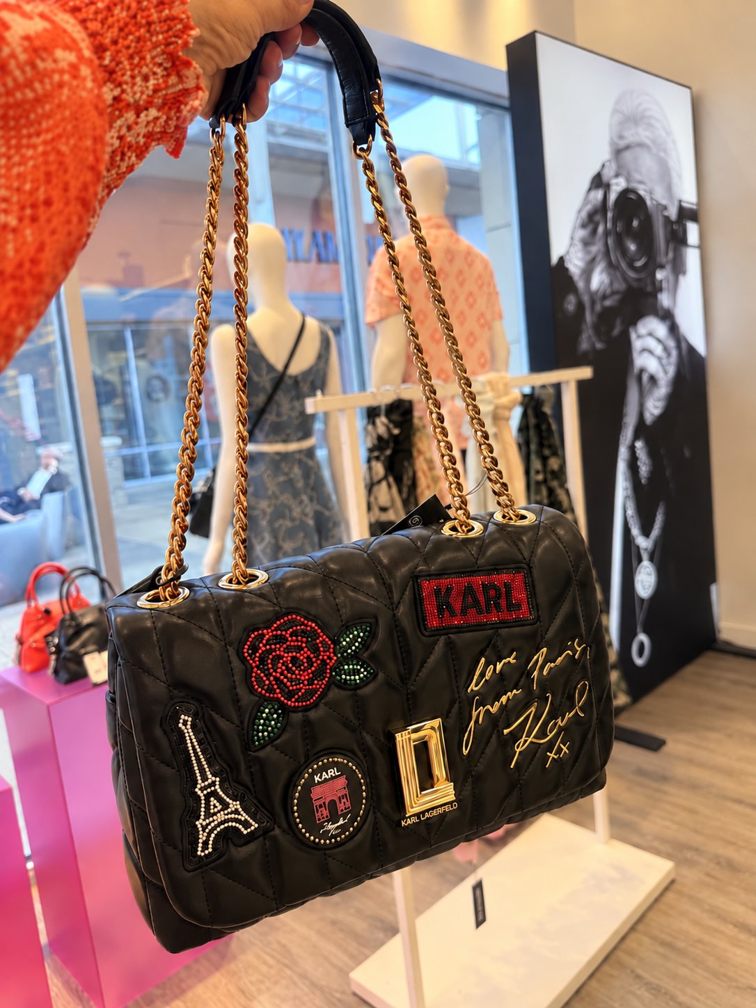 Karl Lagerfeld Lafayette Shoulder Bag With Paris Patch