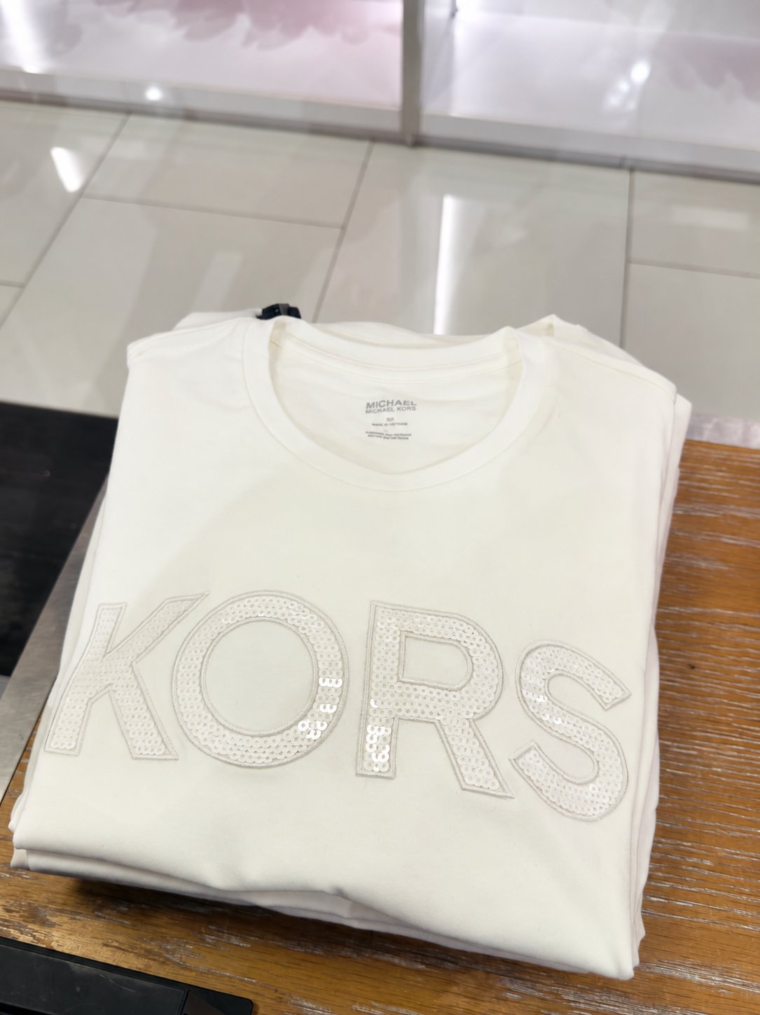 Michael Kors Sequined Logo Cotton T-Shirt