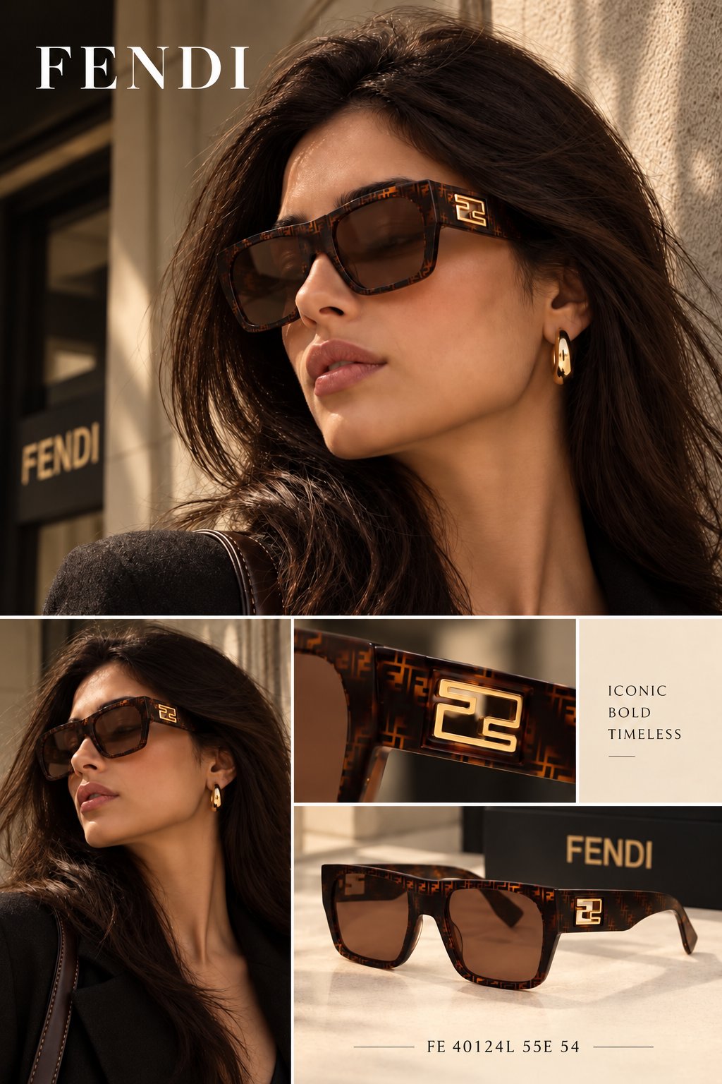 Fendi Tortoiseshell Logo Sunglasses