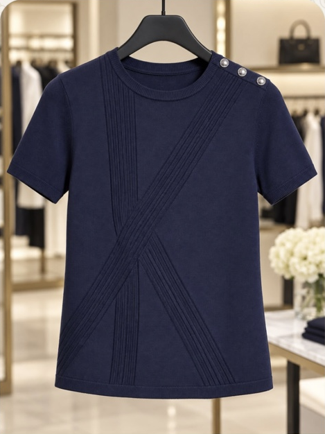 Short Sleeve K Sweaters With Buttons
