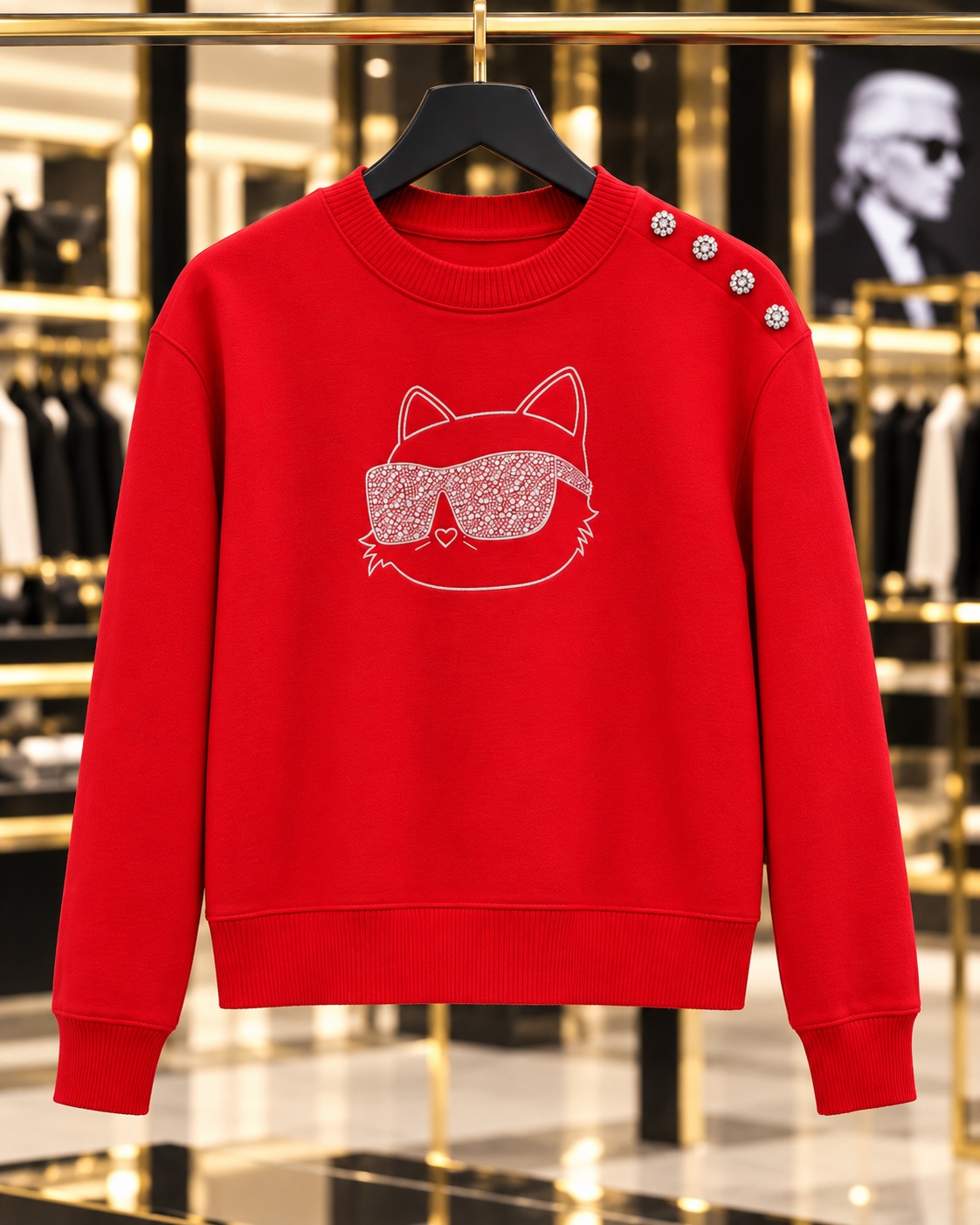 Choupette Sweatshirt With Buttons