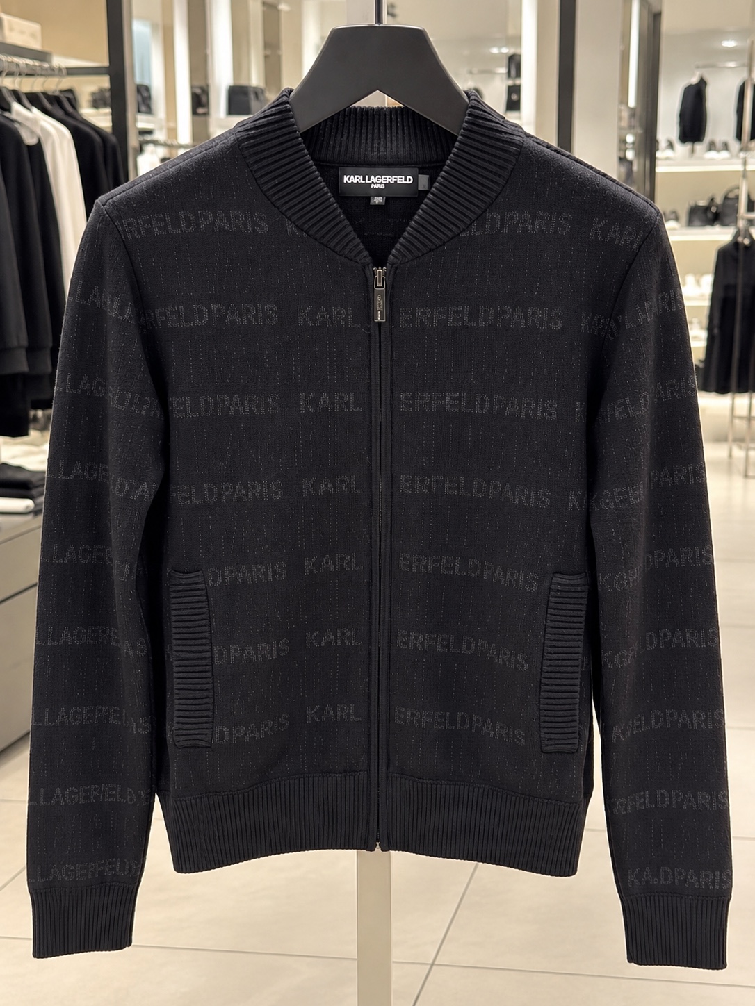 Logo Tape Sweater Jacket