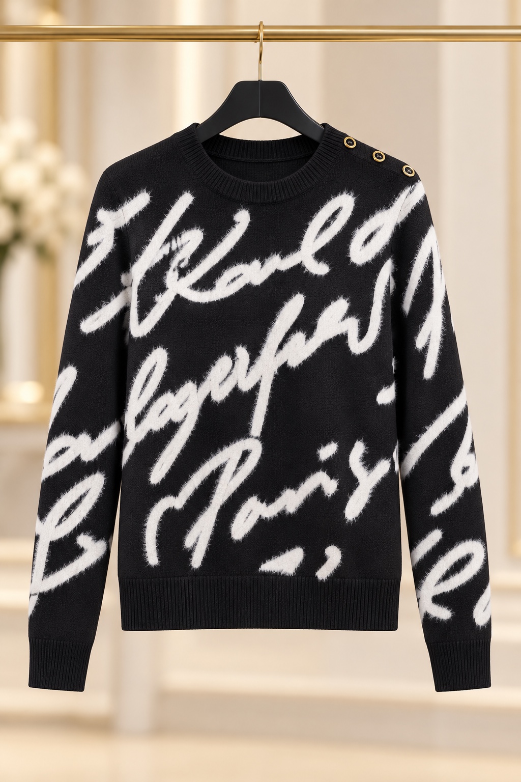 Long Sleeve Karl Script Print Sweater