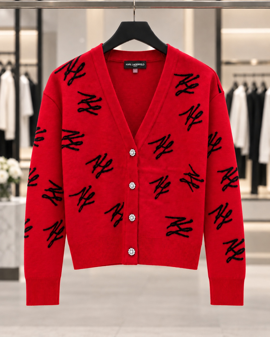 KL Scripted Logo Print Cardigan